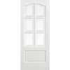 WhiteRoom Divider - Kent 6 Pane Bevelled Clear Glass Primed Door with Full Glass Side