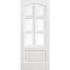 ThruEasi White Room Divider - Kent 6 Pane Bevelled Clear Glass Primed Door Pair with Full Glass Sides