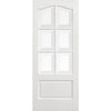 WhiteRoom Divider - Kent 6 Pane Bevelled Clear Glass Primed Door Pair with Full Glass Side