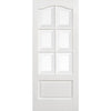 ThruEasi White Room Divider - Kent 6 Pane Bevelled Clear Glass Primed Door Pair with Full Glass Side