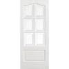 ThruEasi White Room Divider - Kent 6 Pane Bevelled Clear Glass Primed Door with Full Glass Side