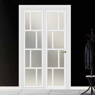 Image: Urban Ultimate® Room Divider Kochi 8 Pane Door DD6415F - Frosted Glass with Matching Side - Colour & Size Options