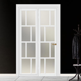 Image: Urban Ultimate® Room Divider Kochi 8 Pane Door DD6415F - Frosted Glass with Full Glass Side - Colour & Size Options