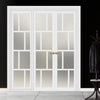 Urban Ultimate® Room Divider Kochi 8 Pane Door Pair DD6415F - Frosted Glass with Matching Side - Colour & Size Options