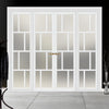 Urban Ultimate® Room Divider Kochi 8 Pane Door Pair DD6415F - Frosted Glass with Full Glass Sides - Colour & Size Options