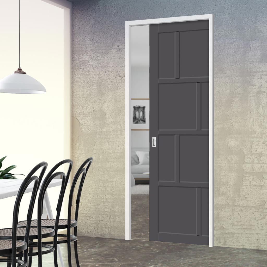 Bespoke Handmade Eco-Urban® Kochi 8 Panel Single Evokit Pocket Door DD6415 - Colour Options