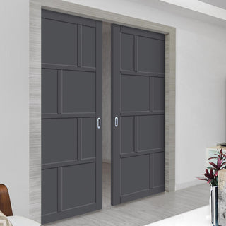 Image: Bespoke Handmade Eco-Urban® Kochi 8 Panel Double Evokit Pocket Door DD6415 - Colour Options