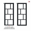 Urban Ultimate® Room Divider Kochi 8 Pane Door Pair DD6415C with Matching Sides - Clear Glass - Colour & Height Options