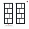 Urban Ultimate® Room Divider Kochi 8 Pane Door Pair DD6415C with Matching Side - Clear Glass - Colour & Height Options