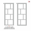Urban Ultimate® Room Divider Kochi 8 Pane Door Pair DD6415T - Tinted Glass with Full Glass Side - Colour & Size Options