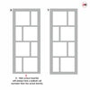 Urban Ultimate® Room Divider Kochi 8 Pane Door Pair DD6415T - Tinted Glass with Full Glass Sides - Colour & Size Options