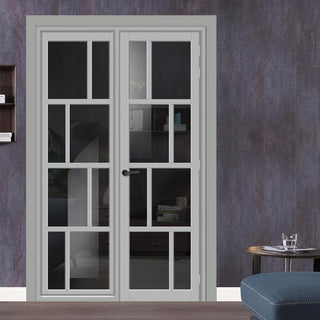 Image: Urban Ultimate® Room Divider Kochi 8 Pane Door DD6415T - Tinted Glass with Full Glass Side - Colour & Size Options