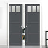 Handmade Eco-Urban® Lagos 3 Pane 3 Panel Double Evokit Pocket Door DD6427SG Frosted Glass - Colour & Size Options