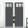 Handmade Eco-Urban® Lagos 3 Pane 3 Panel Double Evokit Pocket Door DD6427SG Frosted Glass - Colour & Size Options