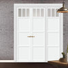 Urban Ultimate® Room Divider Lagos 3 Pane 3 Panel Door Pair DD6427F - Frosted Glass with Matching Side - Colour & Size Options