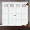Urban Ultimate® Room Divider Lagos 3 Pane 3 Panel Door Pair DD6427F - Frosted Glass with Matching Sides - Colour & Size Options