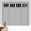 Urban Ultimate® Room Divider Lagos 3 Pane 3 Panel Door Pair DD6427T - Tinted Glass with Matching Sides - Colour & Size Options