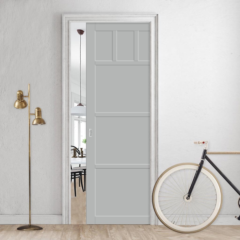 Bespoke Handmade Eco-Urban® Lagos 6 Panel Single Evokit Pocket Door DD6427 - Colour Options