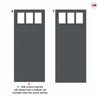 Urban Ultimate® Room Divider Lagos 3 Pane 3 Panel Door Pair DD6427C with Matching Sides - Clear Glass - Colour & Height Options