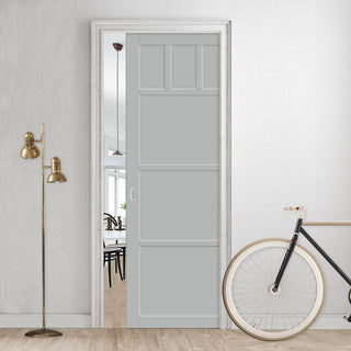 Image: Handmade Eco-Urban® Lagos 6 Panel Single Evokit Pocket Door DD6427 - Colour & Size Options