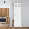 Handmade Eco-Urban® Lagos 3 Pane 3 Panel Single Absolute Evokit Pocket Door DD6427SG Frosted Glass - Colour & Size Options