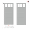 Urban Ultimate® Room Divider Lagos 3 Pane 3 Panel Door Pair DD6427T - Tinted Glass with Matching Sides - Colour & Size Options