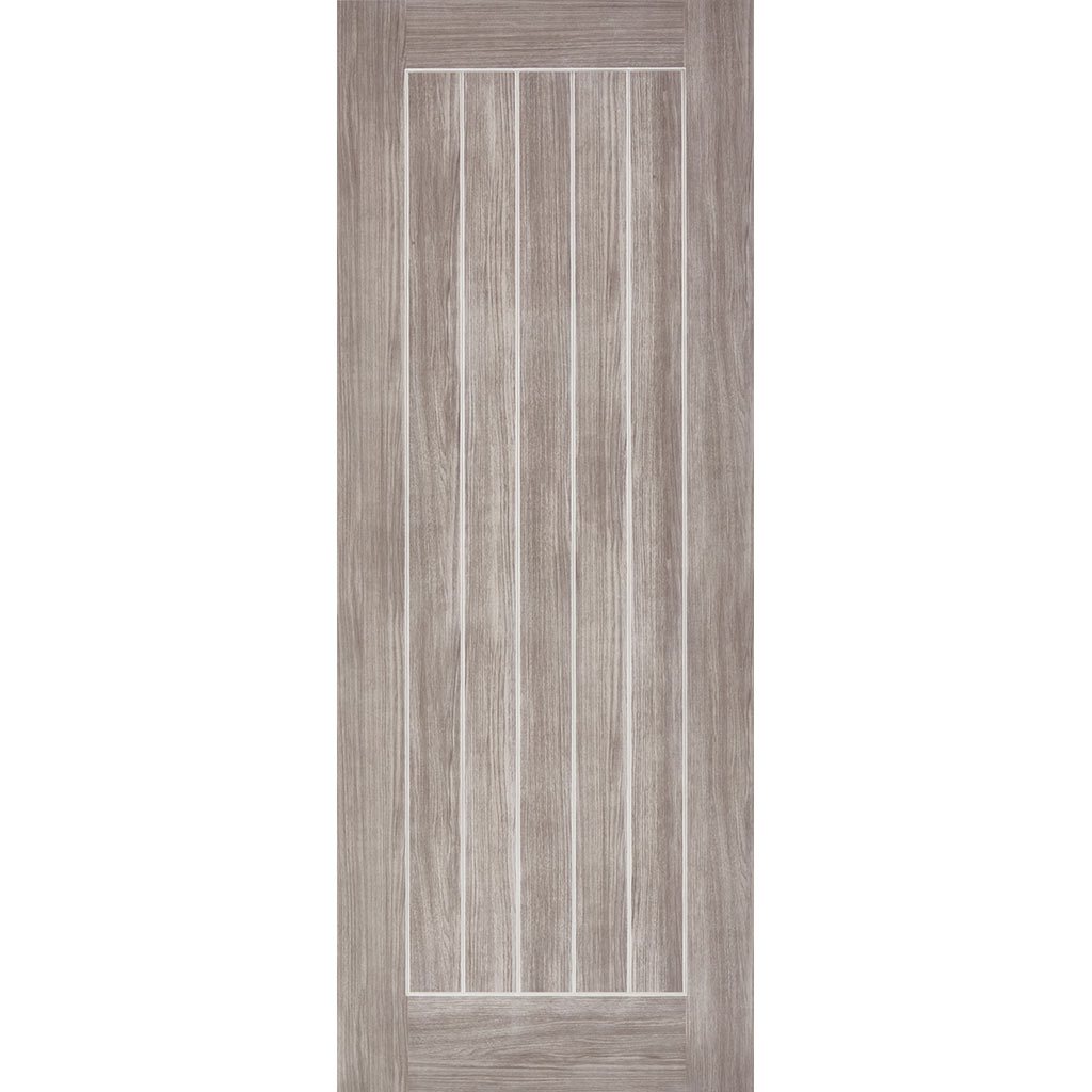 Minimalist Wardrobe Door & Frame Kit - Two Laminate Mexicano Light Grey Doors - Prefinished
