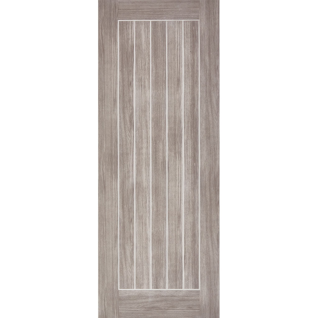 Four Sliding Wardrobe Doors & Frame Kit - Laminate Mexicano Light Grey Door - Prefinished