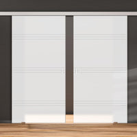 Double Glass Sliding Door - Lauder 8mm Obscure Glass - Obscure Printed Design - Planeo 60 Pro Kit
