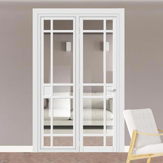 Image: Urban Ultimate® Room Divider Leith 9 Pane Door DD6316C with Matching Side - Clear Glass - Colour & Height Options