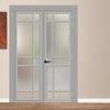 Urban Ultimate® Room Divider Leith 9 Pane Door DD6316F - Frosted Glass with Full Glass Side - Colour & Size Options