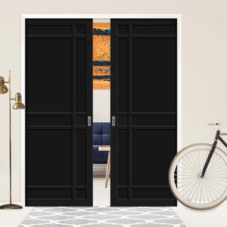 Image: Bespoke Handmade Eco-Urban® Leith 9 Panel Double Evokit Pocket Door DD6316 - Colour Options