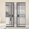 Handmade Eco-Urban® Leith 9 Pane Double Absolute Evokit Pocket Door DD6316G - Clear Glass - Colour & Size Options