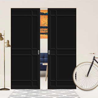 Image: Handmade Eco-Urban® Leith 9 Panel Double Absolute Evokit Pocket Door DD6316 - Colour & Size Options