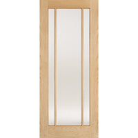 Lincoln Glazed Oak Door Pair - Frosted Glass