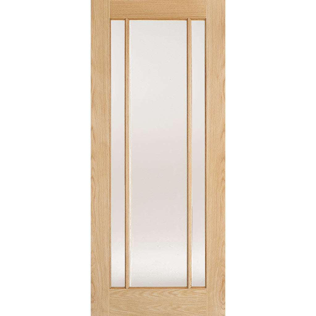 Lincoln Glazed Oak Door Pair - Frosted Glass