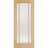 Minimalist Wardrobe Door & Frame Kit - Two Lincoln Glazed Oak Doors - Frosted Glass - Unfinished