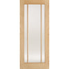 Three Folding Doors & Frame Kit - Lincoln 3 Pane Oak 3+0 - Frosted Glass - Unfinished