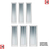 Lincoln 3 Pane Internal Door Pair - Clear Glass - White Primed