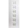 White PVC lomond lightly grained door diamonds style glass