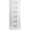 Lomand Lightly Grained Internal PVC Door Pair - Diamonds Style Sandblasted Glass