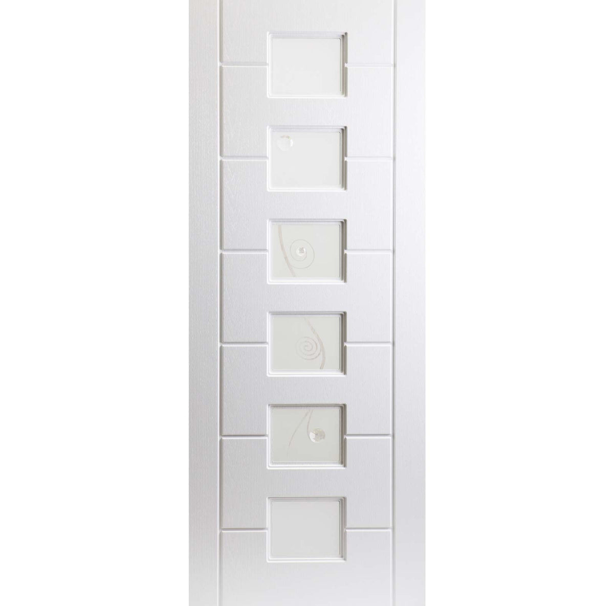 White PVC lomond lightly grained door jewelled vine style glass