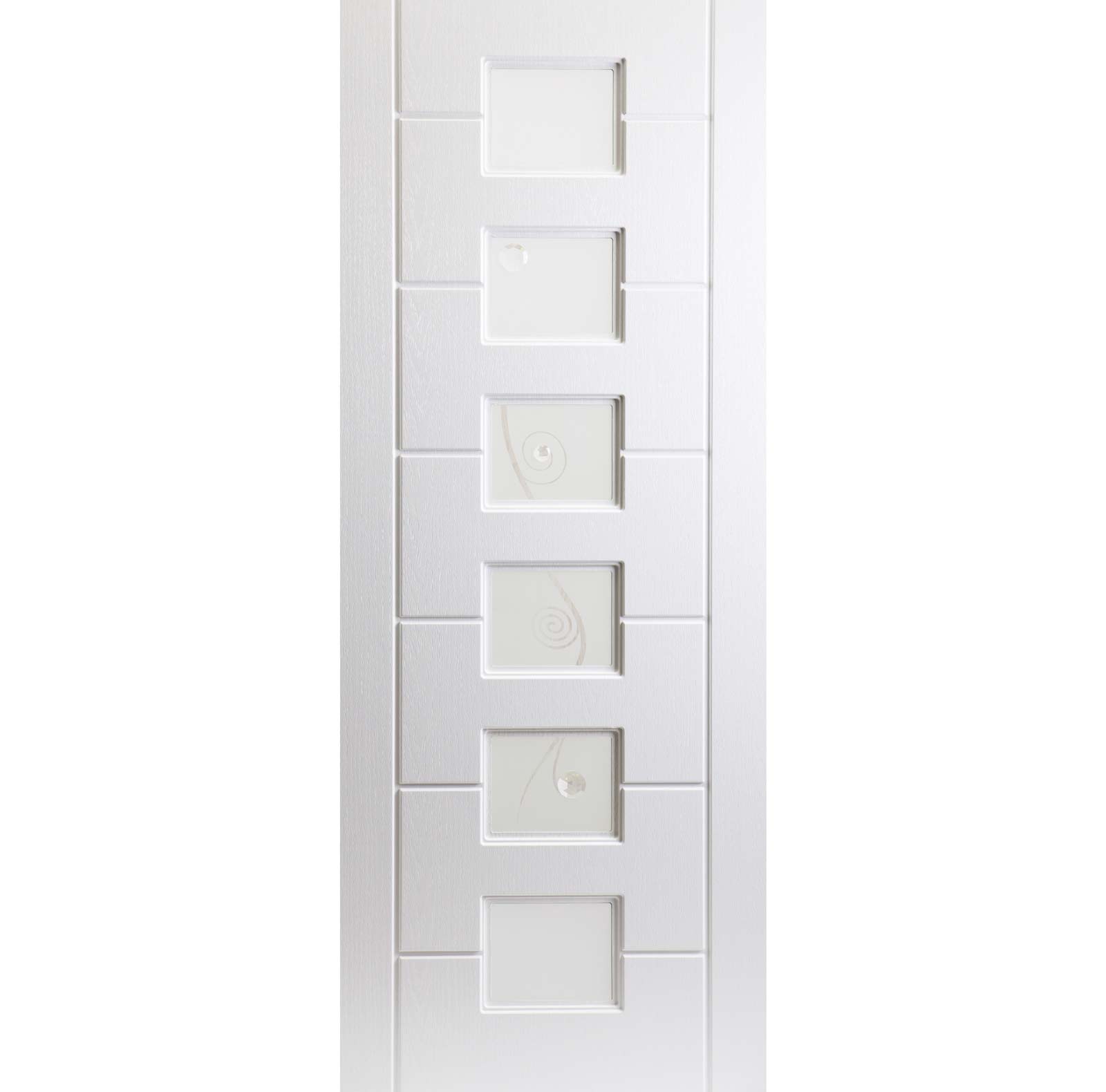 White PVC lomond lightly grained door jewelled vine style glass