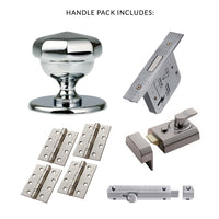 External M219 Victorian Octagonal Knob Stable Door Handle Pack - Chrome Finish