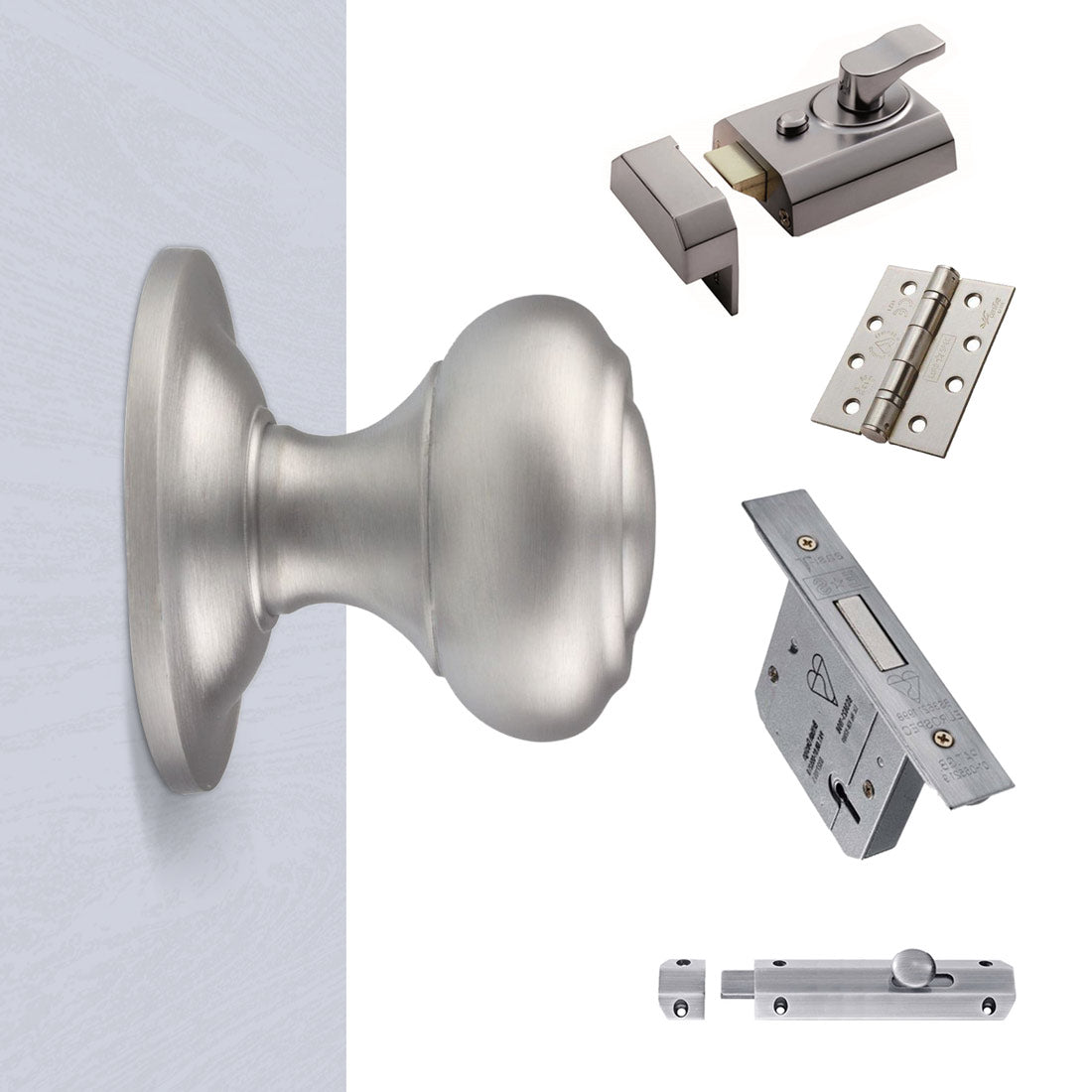 External M51 Centre Knob Stable Door Handle Pack - Chrome Finish