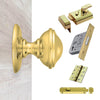 External M60 Round Centre Knob Stable Door Handle Pack - Brass Finish