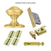 External M60 Round Centre Knob Stable Door Handle Pack - Brass Finish