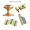 External M61 Centre Knob Front Door Handle Pack - Brass Finish