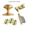 External M61 Centre Knob Front Door Handle Pack - Brass Finish