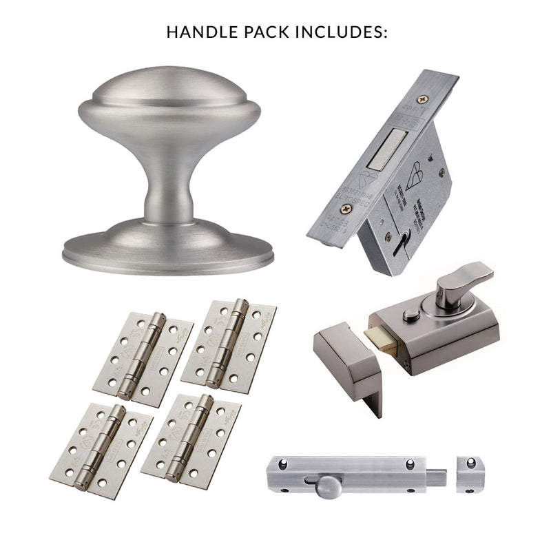 External M61 Centre Knob Stable Door Handle Pack - Chrome Finish ...